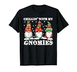 Chillin' With My Gnomies Nordic Gnome Christmas Pajama Gift T-Shirt