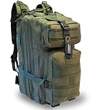SAGATUS Mochila Táctica Militar Impermeable [Gran Capacidad] – Mochila Crossfit Hombre y Mujer, Gimnasio, Senderismo y Viaje – Sistema MOLLE, Multibolsillos para Portátil y Trekking (Verde)