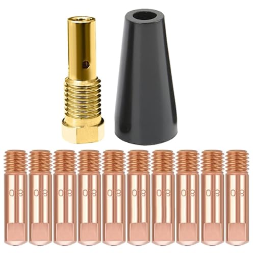 Kit di punte per ugelli senza gas per saldatrice a filo animato, punte di contatto multiuso per saldatrice a filo animato, diffusori di gas per ugelli senza per pistola per, p