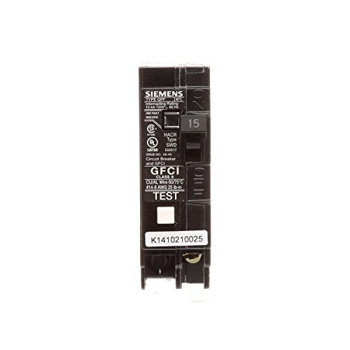 Siemens -HI SIEQF115 SIE QF115 SP 15A 120V GFI CB, Black