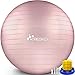 TRESKO® Ballon de Gymnastique | Anti-éclatement | Boule d'assise | Balle de Yoga | Balles d'exercices Fitness | 300 kg | avec Pompe à air (Rose-Gold, 55cm)