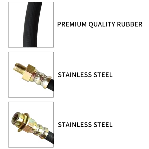 image for MuRealy Premium 18-Inch Rubber Brake Hose - Flexible Brake Line, 3/8