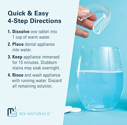 M3 Naturals RETAINER CLEANER 120 Cleanser Tablets Invisalign Cleaner Fsa Hsa Approved Remove Odors Discoloration Stains And Plaque 4 Month Supply Denture Cleansers Retainers Mouth Guards Denture Bath Mint thumb #4