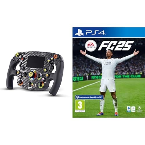 Thrustmaster Formula Wheel Add-On Ferrari SF1000 Edition Volante Replica PC/PS4/PS5/Xbox One/Series X|S Cruscotto Display LED Fibra Carbonio Licenza Ferrari + EA SPORTS FC 25 Standard PS4 Italiano