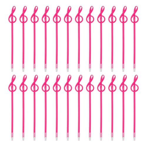 Stylos à bille note de musique PATIKIL rose vif pour écriture fluide à la maison