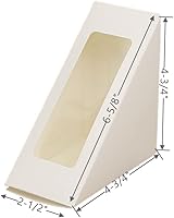 Vista 4 de Hewnda 100 cajas de papel sándwich, caja ecológica para llevar con ventana para panadería, restaurante y servicio de comida para llevar
