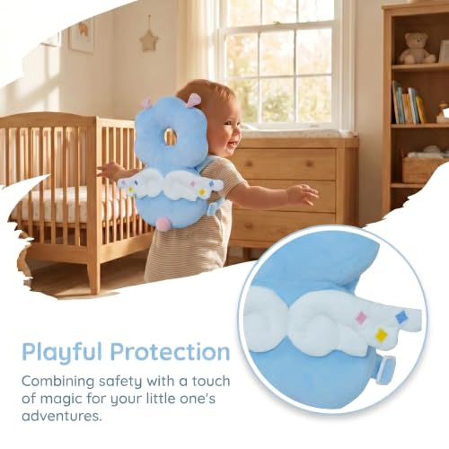 Image of Baby Head Protector Backpack - Soft & Lightweight Head Protection Pillow for Bebe Walking and Crawling(Elf)