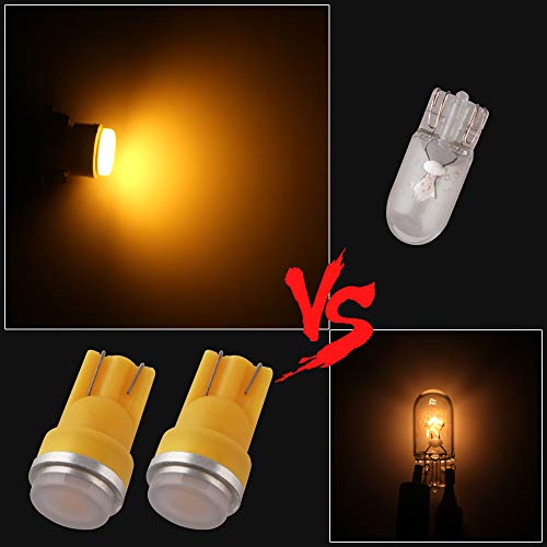 T10 194 192 175 168 2825 W5W Car Led Side Marker Center High Mount Stop Light Bulb Door Courtesy Light Bulbs Amber-20Pcs #TOP2