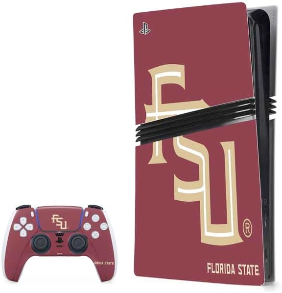 Skinit Decal Gaming Skin Compatible with PS5 Pro Bundle - Officially Licensed Florida State University Red Jersey Design