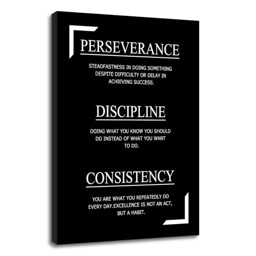 YSPCSUN Perseverance Discipline Canvas Wall Art, Framed Poster Decor