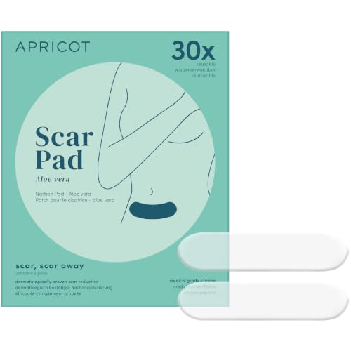 APRICOT 2x Silikon Narben Pad mit Bio-Aloe Vera aus medizinischem 16,5cm x 3,5cm - 30x...