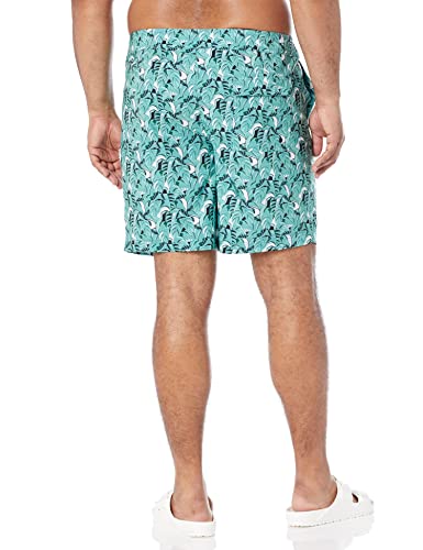 Amazon Essentials AEWSW03SS23_S_TURQUOISE GREEN, TROPICAL Men'S Board Shorts, Turquoise Green Tropical Leaves thumb #5