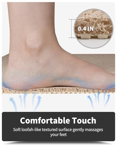 Non-Slip Bathtub Mat, 17x 30 Inch, Shower Mats for Bath Tub, PVC Loofah Bathroom Mats for Wet Areas, Quick Drying