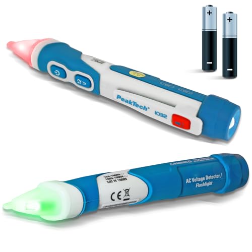 PeakTech 1032 AC Détecteur de tension sans contact [+LED Signal Lampe & Vibration] Plage de...