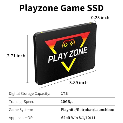 Generic Playzone Retro-Modern Game Console with 16191 Built-in Games, 80+ Emulators, 1TB SSD, 1080p HDMI Output
