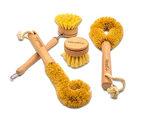 Opiniones y reviews de Utensilios de limpieza para comprar online. 44 WOODLIFE® - Set de 4 Utensilios de Limpieza de Cocina y Platos, Fabricados con Bambú y Fibras Naturales, 100% Biodegradables y Ecológicos.