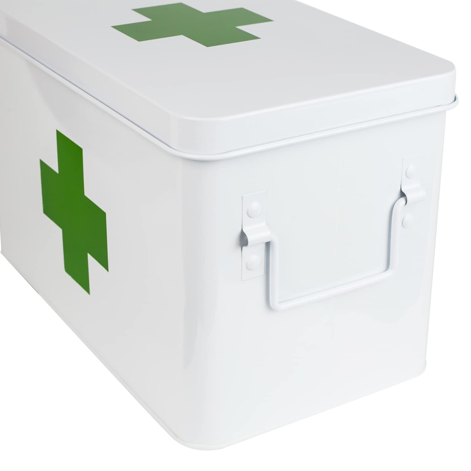 Botiquín de metal 32,5 x 20 x 20,5 cm blanco para almacenamiento de medicamentos