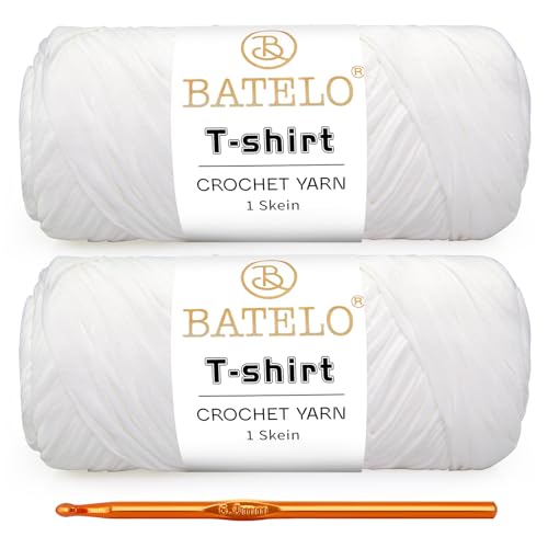 Image of 2 Pack T-Shirt Tshirt Yarn 400g /144yds High Elastic Thick Yarn Polyester Fabric(White)