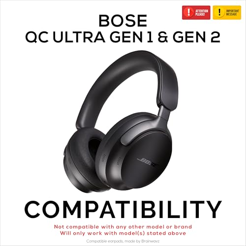 Almohadillas hybrid para Bose QC Ultra Gen 1 y Gen 2 inalámbricos. Cojines gaming con gel refrescante, tela super suave y espuma viscoelástica gruesa, comodidad adicional - por Brainwavz miniatura 2