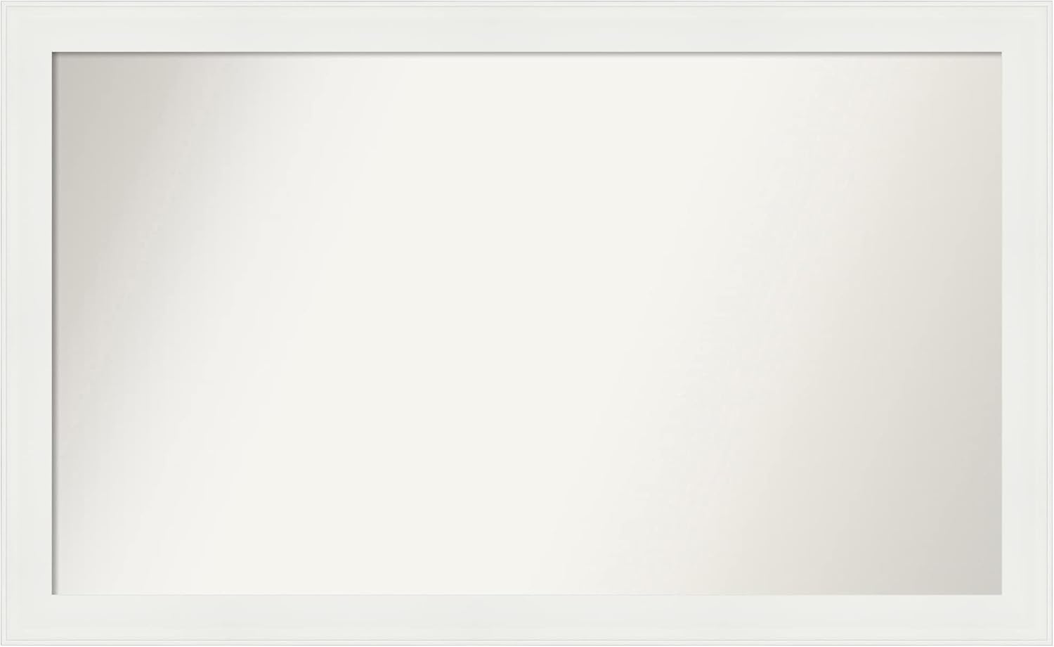 Amanti Art White Bathroom Mirror for Over Sink, 25x41 Custom Made Vanity White Narrow Rectangle Vanity Mirror, Large Casual Wood Frame, Hangs Horizonally and Vertically, Wall Decor