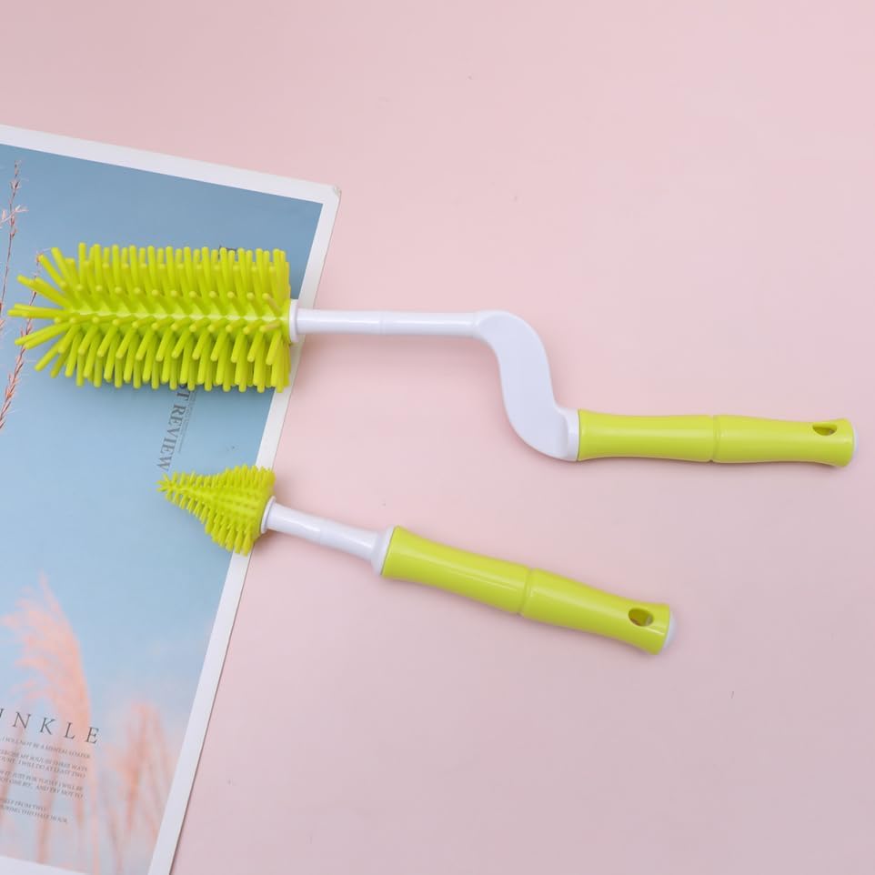 Milisten Rotating Feeding Bottle Brush Nipple Cleaner Set Pacifier Cleaning Brush Bottle for Easy Cleaning