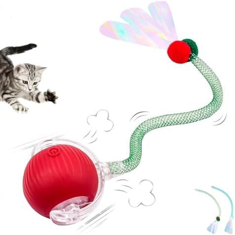 bird sound toys for stimulation that will amaze your pet's senses 7 SUPERSUN Interactive Cat Toy Balls, Automatic Rolling Cat Tease Ball with Bird Chirping Sound & 3 Modes, Rechargeable USB Kitten Toys for Indoor Cats, 2 Fun Flexible Tails Stimulate Hunting Instincts