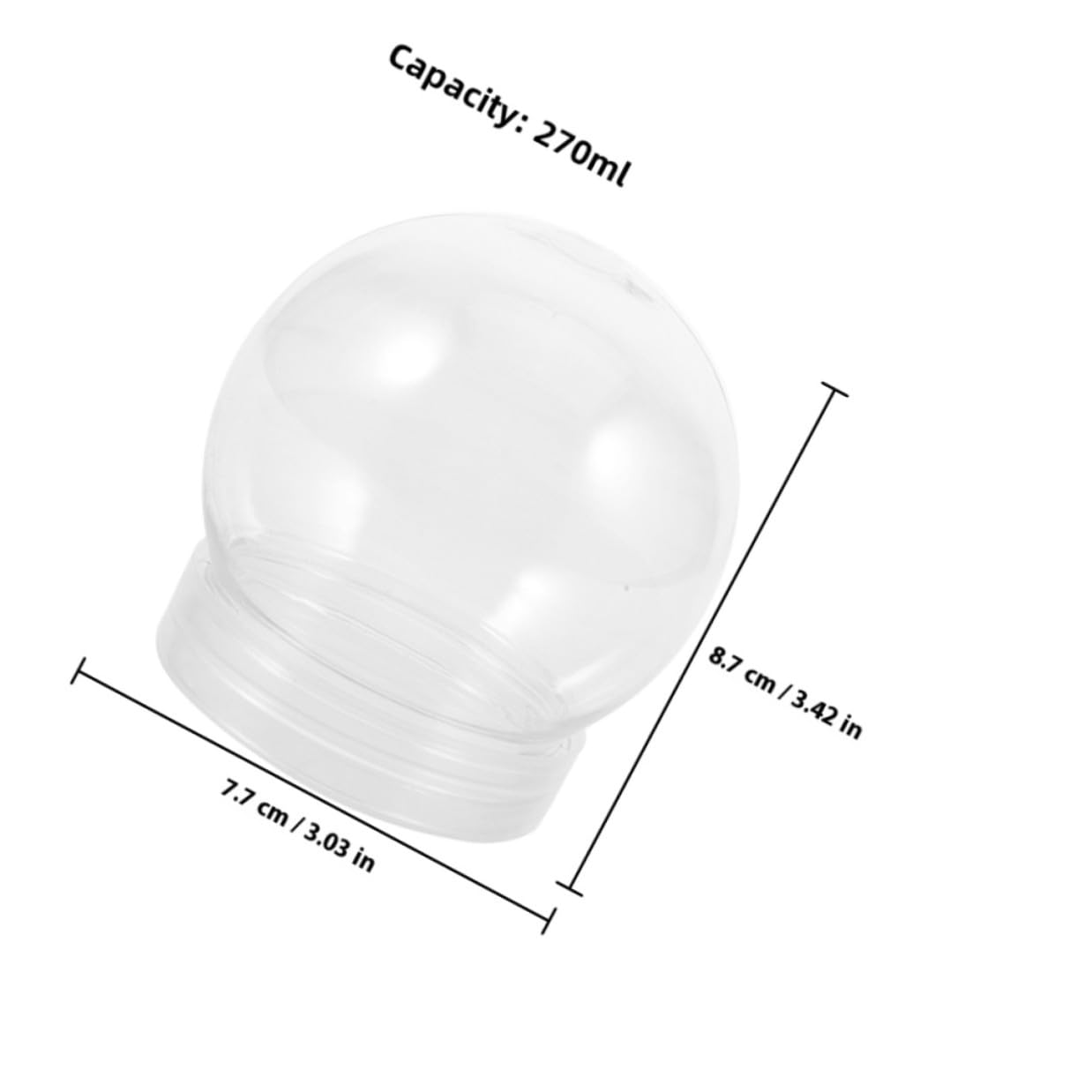 24 Pièces Kit DIY Boule à Neige Transparente Plastique Stable pour Décoration Noël et Bricolage Festive