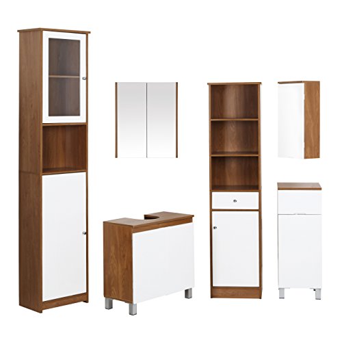 Premier Housewares, 2403292, Armadietto pensile a 2 ante, con specchio, effetto quercia - Image 6