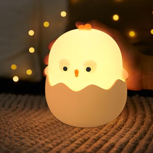Image of Egg Shell Chicken Night Light Creative Light Cute Bedroom Decor with 7 Shades of Dazzle with Adjustable Brightness Getting up at Night Feeding Bedside Lamp Presents