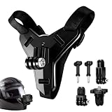 TMEOPR Supporto per Casco Moto Mento, dotato di base a Y, Silicone antiscivolo, per GoPro Hero 13/12/11/10/9/8/7, DJI Osmo Action 5 Pro/4/3/360, Insta 360 Ace Pro/2/X5/X4/X3