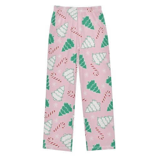 Boys' Pants Christmas Tree Candy Cane Long Bottoms Jogger Pants Elastic Waist Trousers with Pockets S-XL