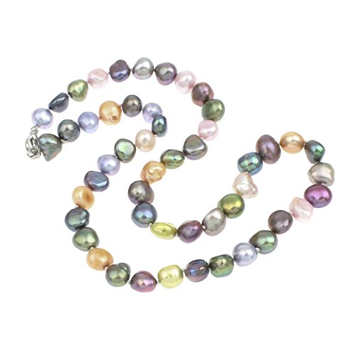 Collier perles d'eau douce multicolore TreasureBay haut de gamme 8-9 mm