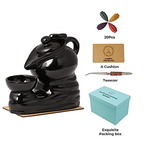 Aakriti Incense Burner | 100% Eco-Friendly | Home Décor | Feng Shui Based | Traditional Ceramic Backflow Burner | Perfect For Housewarming, Christmas, Birthday, (Teapot) #TOP6