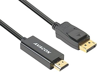 DisplayPort to HDMI 6 Feet Gold-Plated Cable, Avacon Display Port to HDMI Adapter