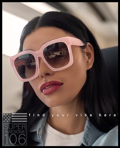 Womens Boyfriend Style XXL Oversize Horned Rim Thick Plastic Sunglasses4