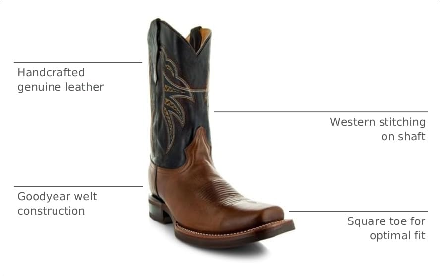 Image of Soto Boots Men's Square Toe Cowboy Boots H4002 | Riding Boots