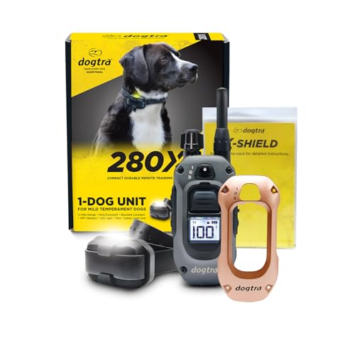 Image of Dogtra 280X E-Collar with Remote - [X-Shield Front Plate - Champagne Gold] 10 lbs+, 1 /2 Mile Range, LED Light, 100 Levels for Stubborn Dogs