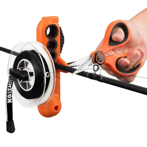 Image of KastKing Kalibrate Fishing Line Spooler, Line Counter & 5 inch Braid Scissors | No Line Twist, Easy to Use, Fits Spinning & Baitcasting Reels, Durable Polymer, Fishing Gears and Gifts for Men