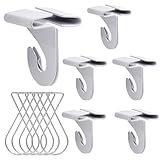 Biaungdo 6 pares de ganchos de techo colgantes para colgar, colgador de techo resistente, ganchos de barra en T de metal, gancho de techo suspendido para azulejos de techo, clips de techo para