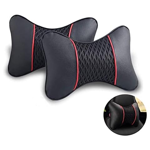 VVHOOY Auto-Nackenkissen, 2 Stück, universelles weiches atmungsaktives Leder Cover