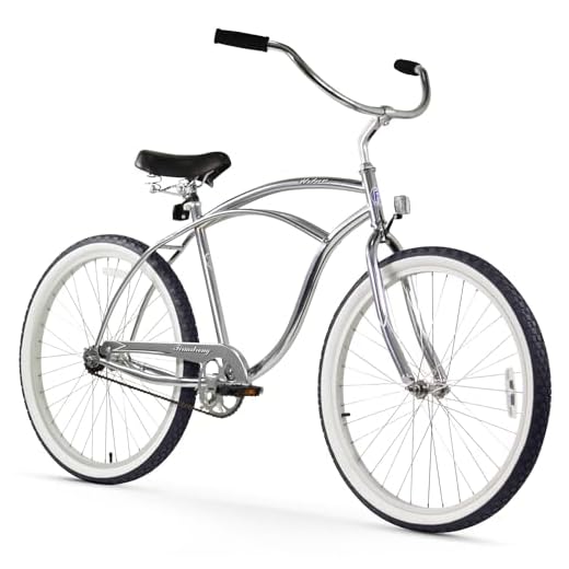 Firmstrong Urban Man Beach Cruiser Bike, Mens Bicycle 26-Inch, 1-Speed, Chrome