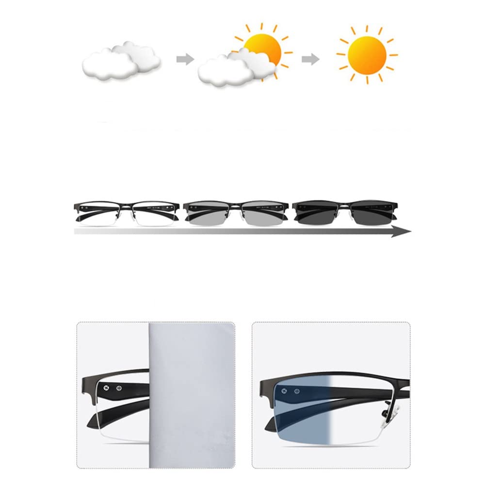 Gafas Presbicia Medio Marco Gafas De Lectura Multifocales Progresivas Fotocromáticas Gafas De Sol Para Hombre Mujer Lectores Ligeras Comodas