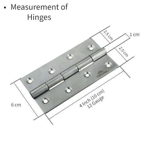 Image of Matt Satin Stainless Steel Butt Hinges 3 Piece 4 Inch x 12 Gauge /2.5 mm