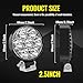 Jumpdy 2.5 inch LED Round Light Bar 2 Pcs, Work Light Round Flood Light, Off Road Vehicle Lights LED Lights for Trucks, Off Road Vehicles, ATVs, UTVs, 4WDs, Boats, etc., Long Lifespan