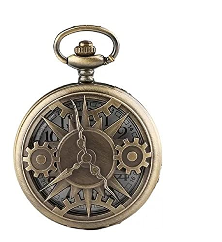 Image of AUGEN Premium Pocket Watch Metal Keychain Mecanical Design Retro Vintage for Gifting With Key Ring Anti-Rust (Pack Of 1)