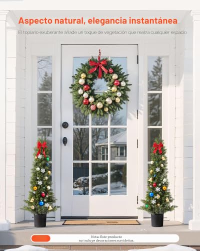 Cedro artificial VEVOR de 91 cm en maceta para decoración exterior e interior pack de 2 3