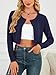 Veryoung Cardigan Sweaters for Women 2026 Fashion Fall Lightweight Cropped Business Crew Neck Button Down Tops Knit Bolero Shrug Sweaters Clothing(Navy Blue, Small)