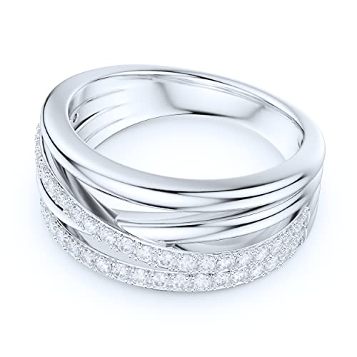 8.5mm Wide Sterling Silver Criss Cross Infinite Simulated Round Brilliant Cut Diamond or Moissanites Wedding Ring3