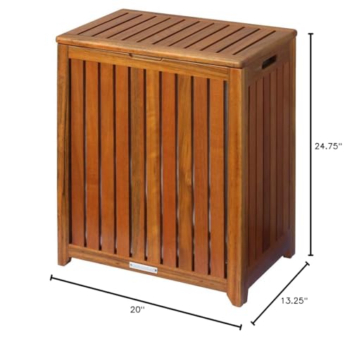 Oceanstar TRH1330 Solid Wood Spa Laundry Hamper 24.75 In High X 20 In Wide X 13.25 In Deep thumb #6