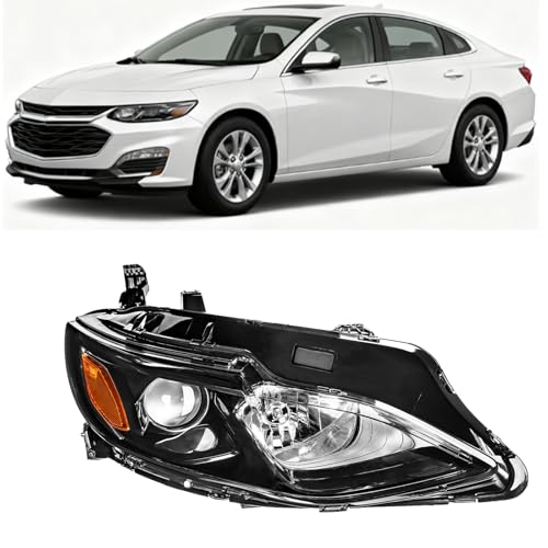 PHILTOP Headlights Assembly Compatible with 2019 2020 2021 2022 2023 Chevy Malibu,Black Housing with Clear Lens Amber Reflector,OE Style Replacement Passenger(Right) Side by PHILTOP - Used condition - US$65.21